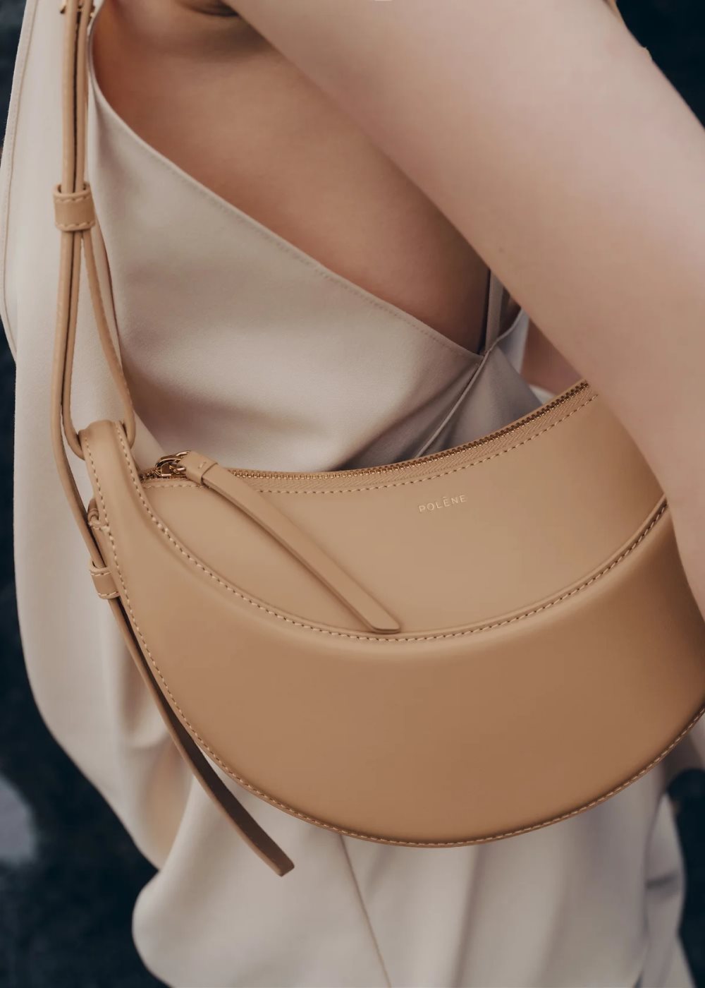 Beige Polene Numéro Dix Crossbody Bags | IRELAND 416089T