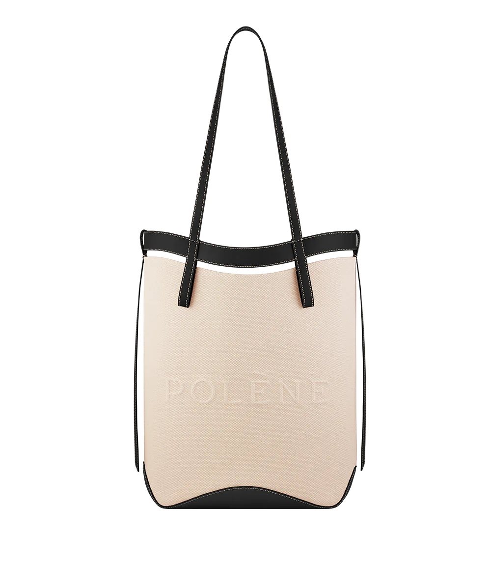 Beige / Black Polene Ilo Tote Bags | IRELAND 190462G