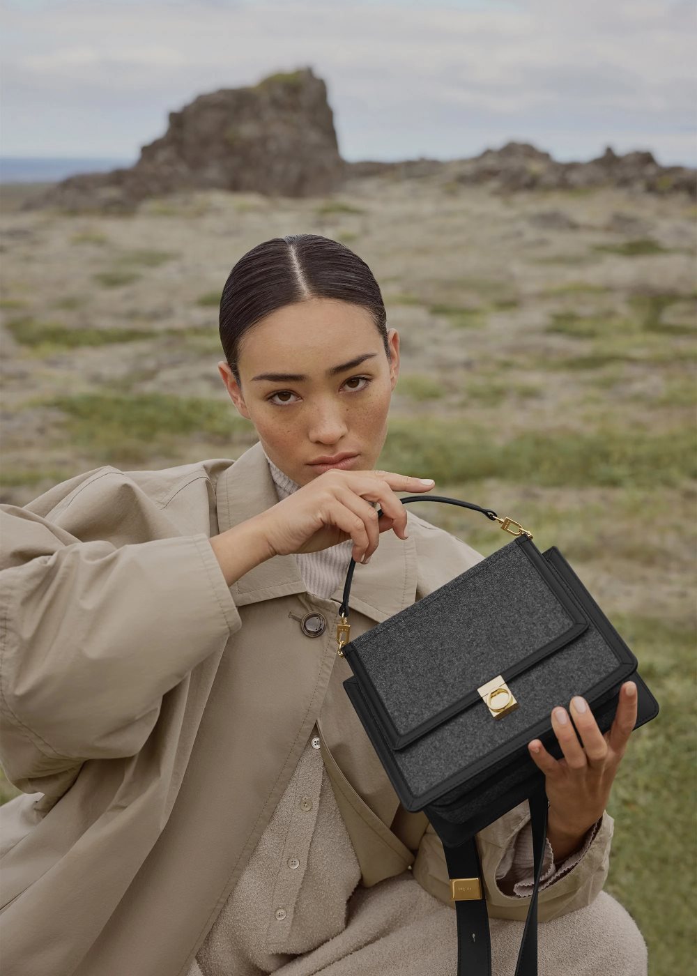 Black Polene Numéro Sept Handbags | IRELAND 105289J