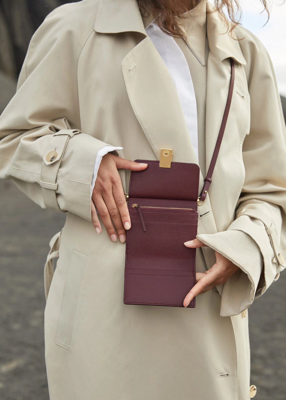 Burgundy Polene Numéro Sept Crossbody Wallets | IRELAND 283756H