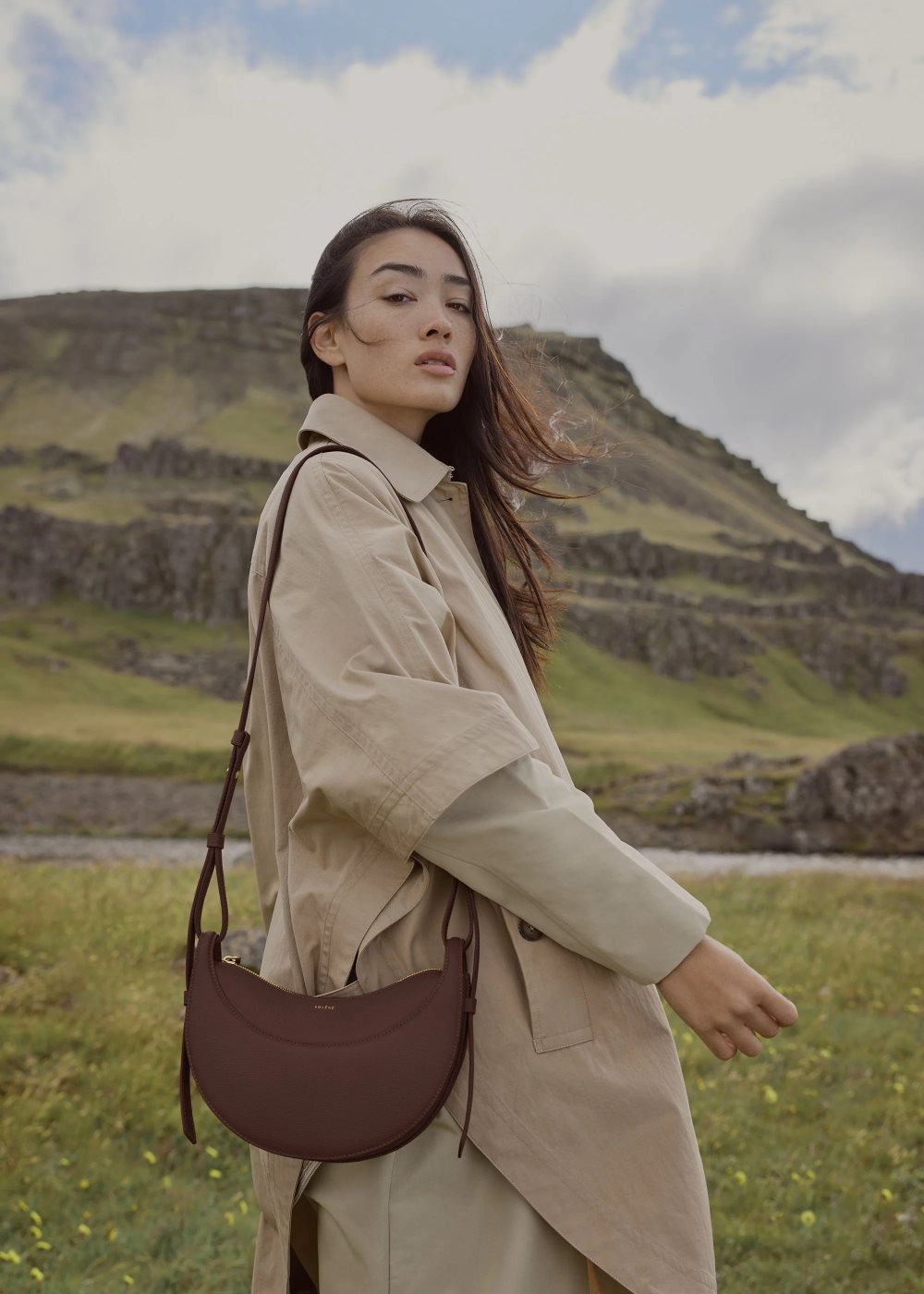 Chocolate Polene Numéro Dix Crossbody Bags | IRELAND 219430K