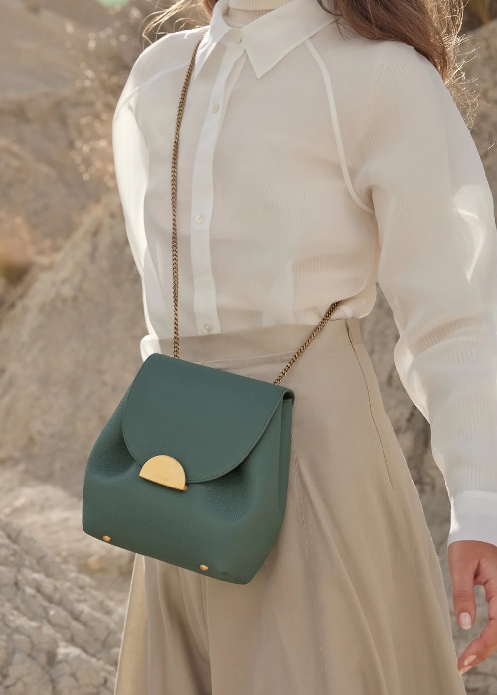 Green Polene Numéro Un Mini Crossbody Bags | IRELAND 235908M