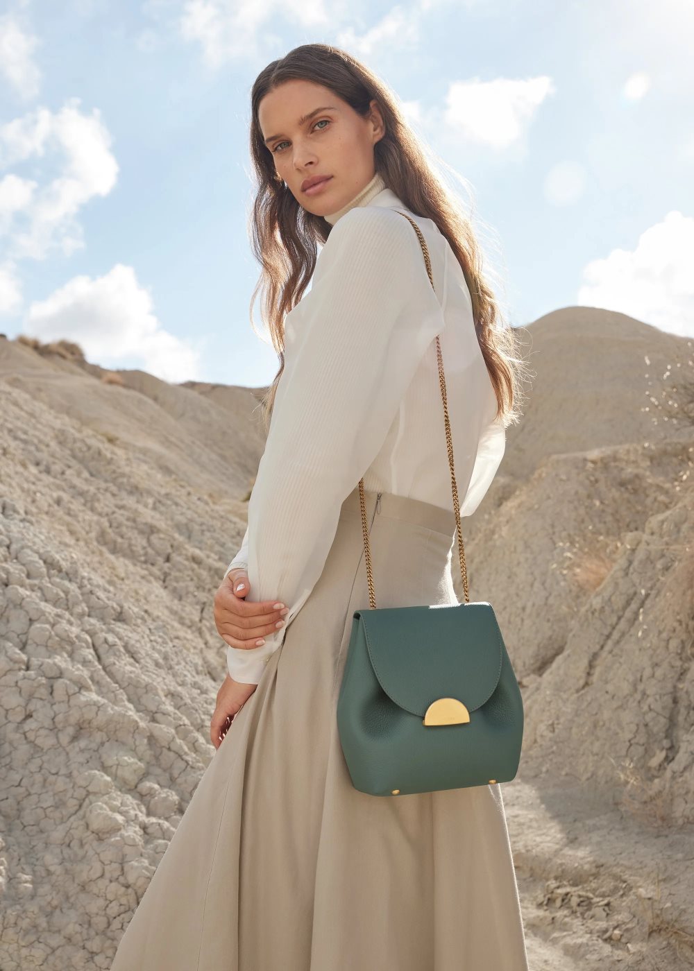 Green Polene Numéro Un Mini Crossbody Bags | IRELAND 235908M