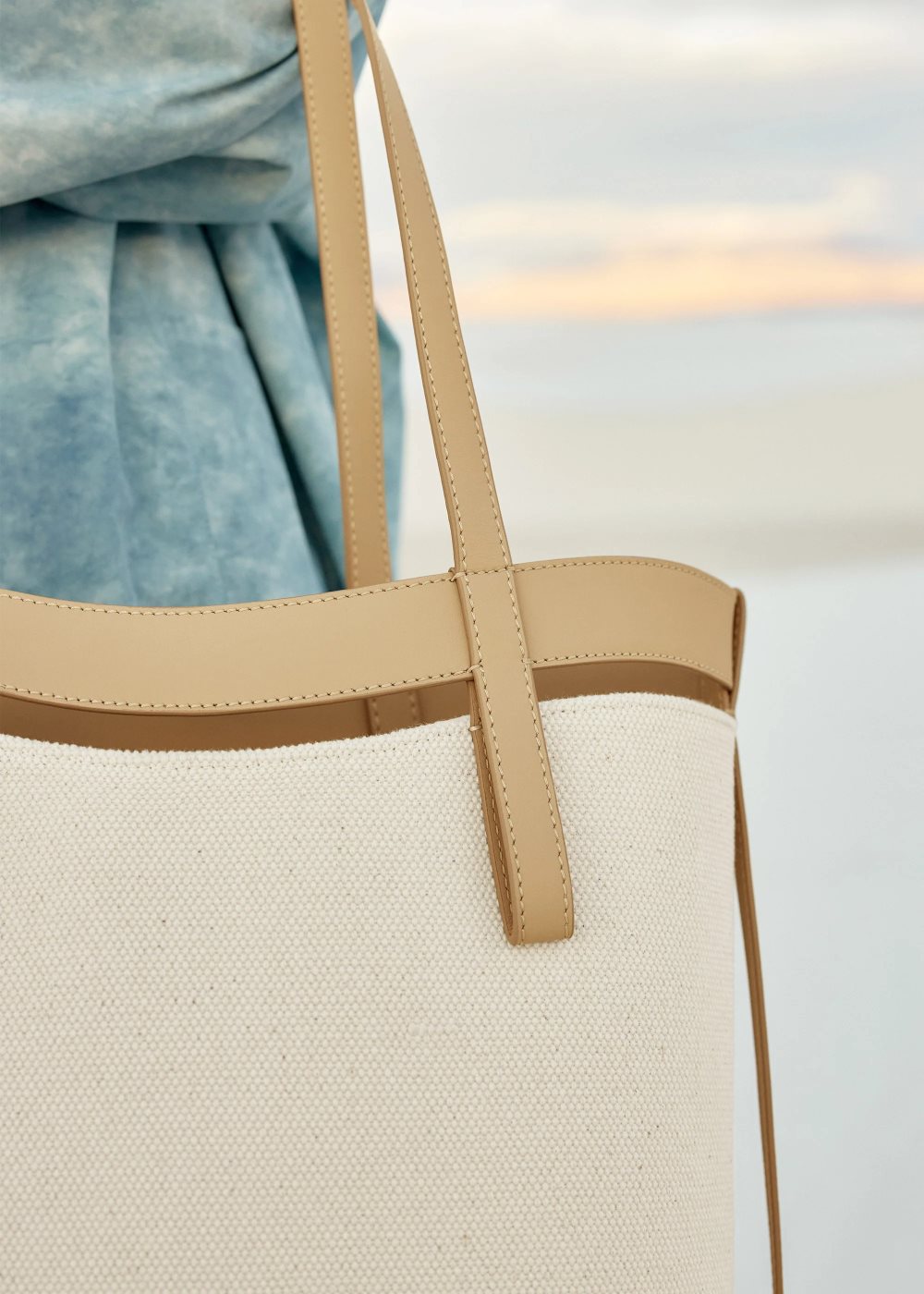 White / Brown Polene Ilo Tote Bags | IRELAND 926508I