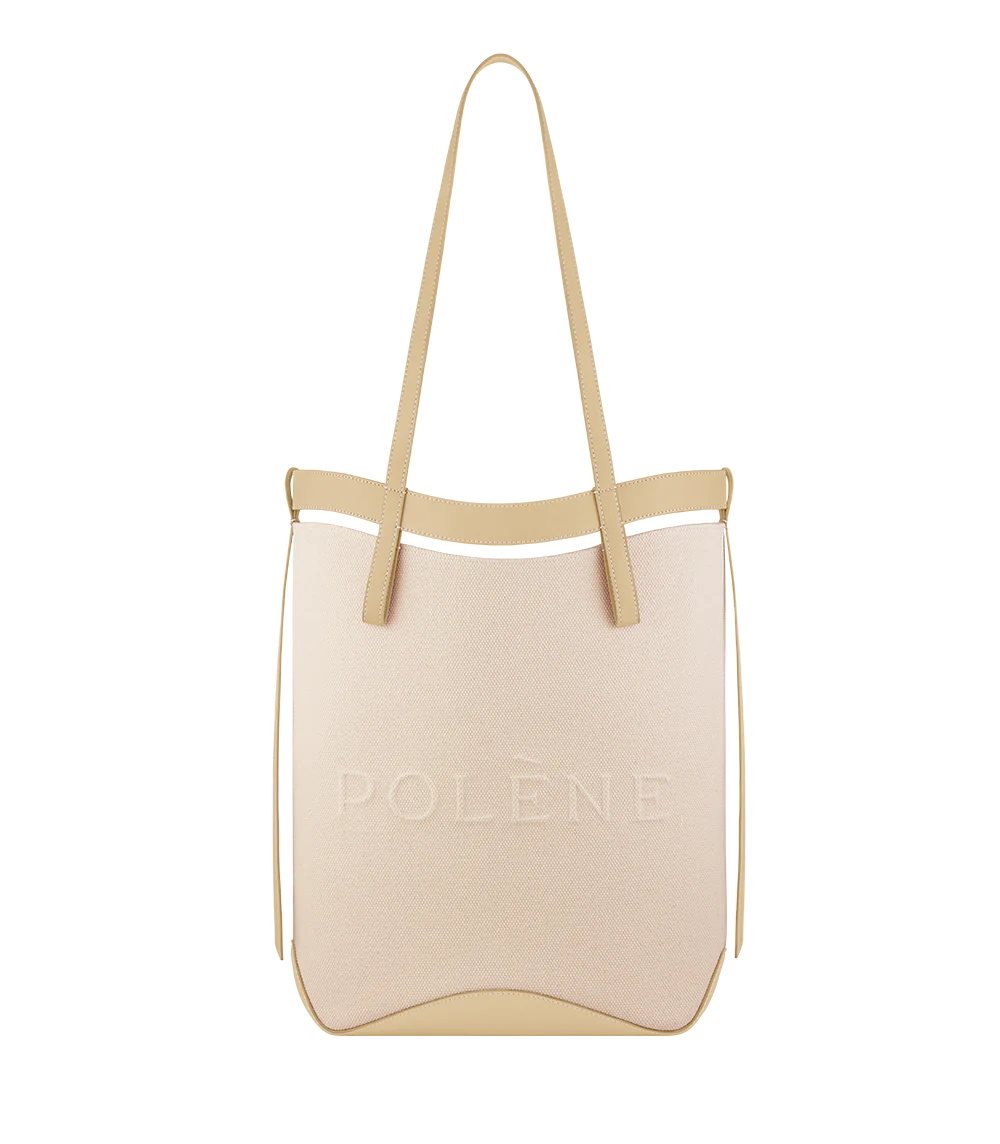 White / Brown Polene Ilo Tote Bags | IRELAND 926508I